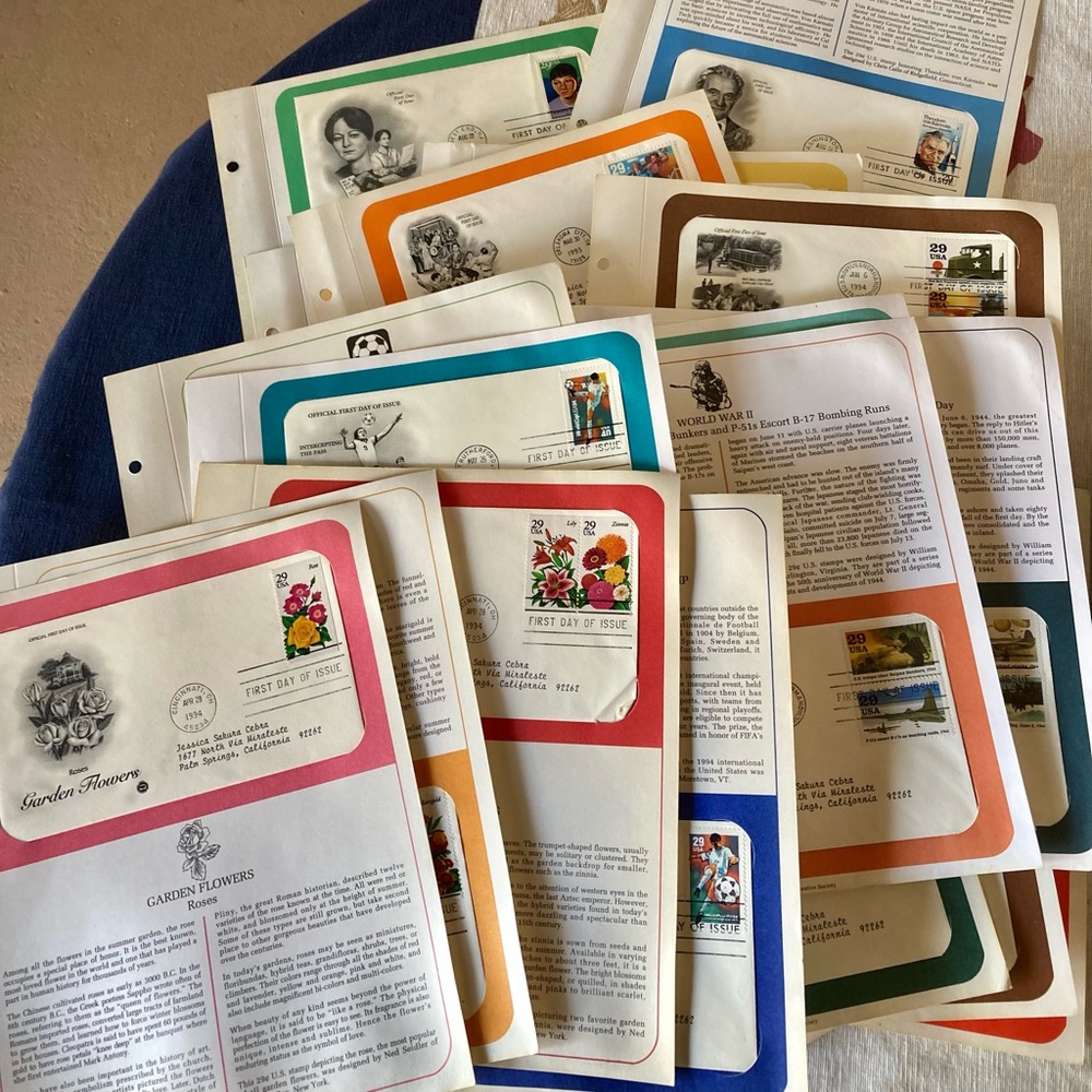 Lot of postage stamps First Day of Issue stamp collection